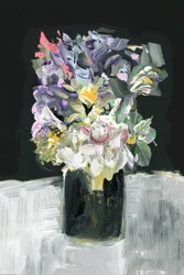 Farverig blomsterbuket