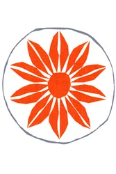 Strålende orange blomst