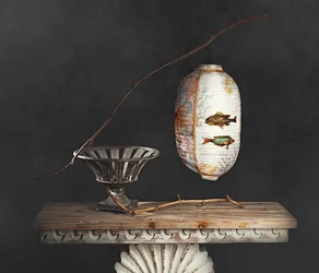 Asiatisk lanterne-stilleben