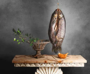 Rustikt fiskestilleben