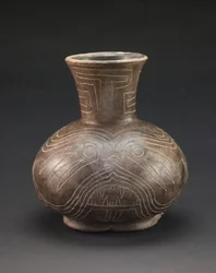 Kar med indridsede motiver, ca. 1400-1600 (keramik)