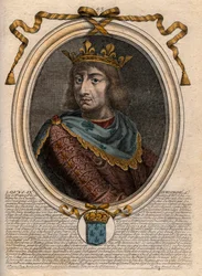 Portræt af Saint Louis (Saint-Louis, Louis IX (1214-1270) - Saint Louis IX (1214-1270) konge af Frankrig - gravering fra 