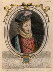 Portræt af kong Louis XII (1462-1515) - Portræt af Louis XII af Frankrig (1462-1515), konge af Frankrig - gravering fra 