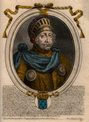 Portræt af Louis VI, kaldet The Fat - gravering fra 