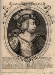 Portræt af Louis V the Faineant (967 - 987), konge af Frankrig - Louis V the Indolent (967-987) gravering fra 