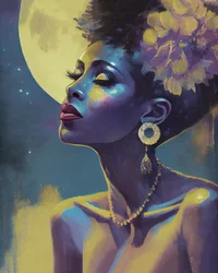 Smuk dame, Vintage portrætmaleri | lærredsprint på efterspørgsel