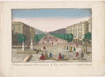 Udsigt over en promenade i Marseille Vista del paseo de la ciudad de Marsella (titel på objekt)