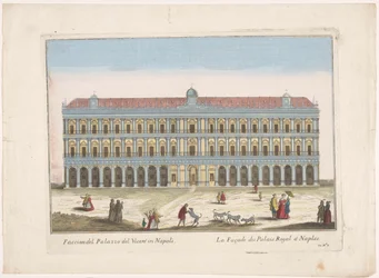 Udsigt over Palazzo Reale i Napoli Facciata del palazzo del vicere i Napoli (titel på objekt)
