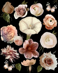 Mørke botaniske blomster