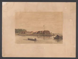 Fort Zeelandia i Paramaribo Surinam. Udsigt over Fort Zelandia i Paramaribo (titel på objekt) Vestindien (serietitel på objekt) Udsigt fra Hollands Vestindien (serietitel)