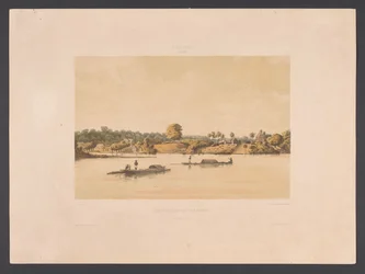 Havnefront og reder i Paramaribo Post Gelderland og jøderne Savannah [flodsiden] (titel på objektet) Vestindien (serietitel på objekt) Udsigt fra Hollands Vestindien (serietitel)