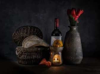 Hyggeligt brød- og vinlys