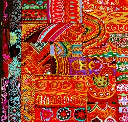 Kutch Embroidery, 2017 (blandet, akryl, blæk, olie)