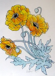 POPPIES, 2015 (akvarel, blæk)
