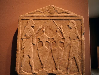 Relief forestillende Kastor og Polydeukes, fra Sparta, Grækenland, græsk civilisation