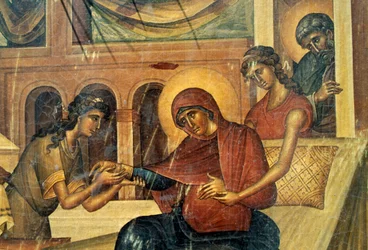 Votivikon, detalje, Panagia kirke, Skafidia, Prodromi, Kreta, Grækenland (foto)
