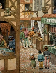 Frankrigs historie i middelalderen: En gade i Paris efter kong Ludvig XI, kaldet den Forsigtige (1423-1483), underskrev Péronne-traktaten med Karl den Dristige. Parisere havde købt papegøjer, som de lærte at sige «Péronne» for at gøre nar af