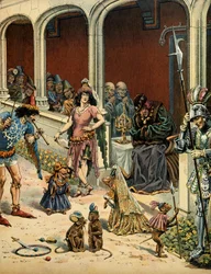 Frankrigs historie i middelalderen (middelalderen): Kongen af Frankrig Ludvig XI siger, at den forsigtige (1423-1483) ældes i sit slot Plessis-les-Tours (Plessis les Tours) (Plessis-les-Tours) (Plessis) ez Tours) i selskab med bohemer, der kom for at enter