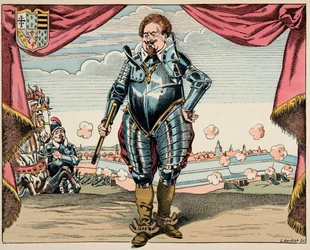 Illustration fra bogen »Le bon roy Henri«, illustreret af Jacques Marie Gaston Onfray de Bréville, kaldet JOB (1858-1931): portræt af Charles de Lorraine (1554-1611), hertug af Mayenne, Ligaens militære leder og Henrik 4.s fjende - Privatsamling