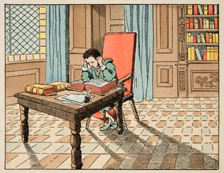 Illustration hentet fra bogen “Le bon roy Henri”, illustreret af Jacques Marie Gaston Onfray de Breville dit JOB (1858-1931): Uddannelse i det 16. århundrede: foredrag om klassikere - Privat samling