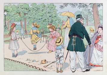 Jacques Marie Gaston Onfray de Breville dit JOB (1858 - 1931); Illustration fra bogen "" Les epees de France"": The Guardian of Square i det 19. århundrede; Coll, del