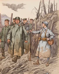 Jacques Marie Gaston Onfroy de Breville dit JOB (1858-1931) - Blueberry (ung rekrut, der fører tilsyn med tyske fanger under Første Verdenskrig), Privat Samling