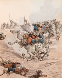Jacques Marie Gaston Onfroy de Breville dit JOB (1858-1931) - Ansvar for slagskibene i slaget ved Reichshoffen (eller Fréeschwiller Woerth) i 1870, privat samling