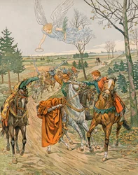 Jacques Marie Gaston Onfroy de Bréville, kaldet JOB (1858-1931) - Belgiens historie: Sankt Albert af Leuven (ca. 1166-1192), fyrstbiskop af Liège, myrdes i Reims af kejser Henrik VI