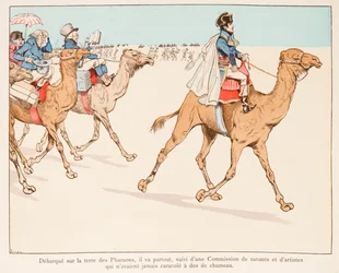 Jacques Marie Gaston Onfroy de Breville dit JOB (1858-1931) - Napoleon Bonaparte på ekspedition til Egypten med Armee og videnskabsmænd i 1798, privat samling