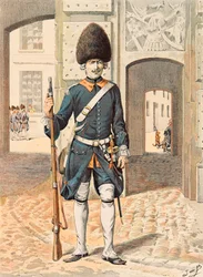 Jacques Marie Gaston Onfroy de Breville dit JOB (1858-1931) - Udrustning af franske tropper til enhver tid: 8. regiment af den kongelige garde (1815), privat samling