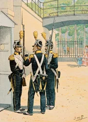 Jacques Marie Gaston Onfroy de Breville dit JOB (1858-1931) - Udklædning af franske tropper til enhver tid: Voltigeurs de la Garde Imperiale, privat samling