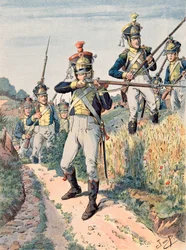 Jacques Marie Gaston Onfroy de Breville dit JOB (1858-1931) - Udrustning af franske tropper til enhver tid: Legion de la Vistula, infanteri (1808 - 1814), privat samling