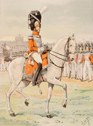 Jacques Marie Gaston Onfroy de Breville dit JOB (1858-1931) - Udklædning af franske tropper til enhver tid: Schweizisk kongelig gardeofficer, privat samling