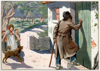 Joachim Murat (1767-1815), dechu-konge af Napoli, vandrede i Provence efter sin flugt fra Napoli i 1815. Gravering af Jacques Marie Gaston Onfray de Breville dit Job (1858-1931)
