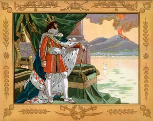 Joachim Murat (1767-1815) konge af Napoli i 1808. Gravering af Jacques Marie Gaston Onfray de Breville dit Job (1858-1931)