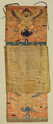 Vajrapani broderet montering med Garuda, maleri 1600-tallet, broderi ca. 1300.