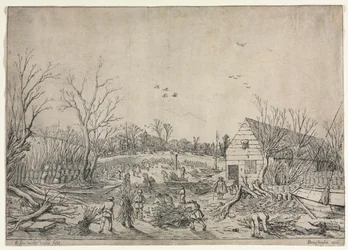 Den store oversvømmelse den 10. januar 1624 eller reparation af det ødelagte dige ved floden Lek af Vianen, 1624.